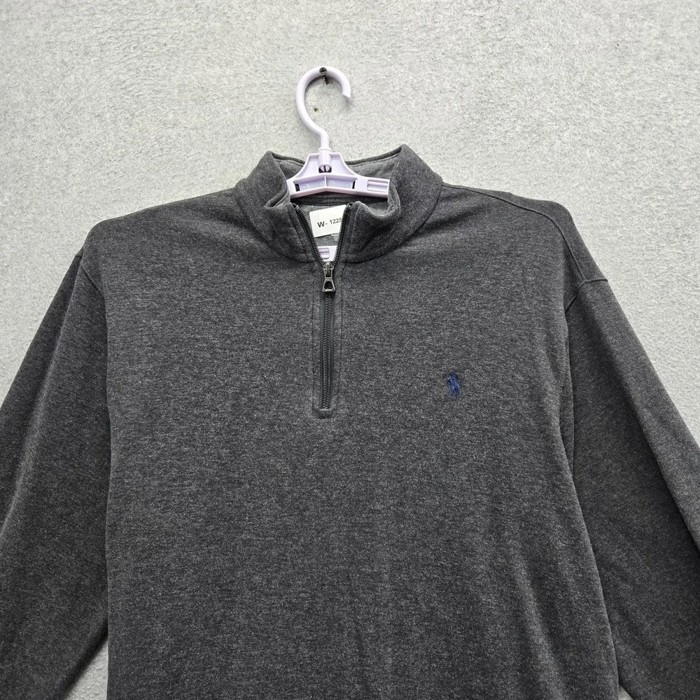 Polo Ralph Lauren Men Sweatshirt XL Gray Embroidered Quarter Zip Activewear